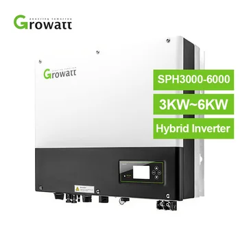 Growatt SPH 5000W hibrid güneş inverteri 5KW 6KW Tek Fazlı Hibrid İnvertör 6000W 2 MPPTs Izgara kapalı Izgara Alçak Gerilim Pil