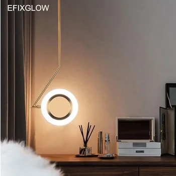 Modern bronz pirinç altın mutfak kolye ışıkları Nordic şık 12W LED ayarlanabilir kafa asılı lambalar yatak odası yemek Odası İçin