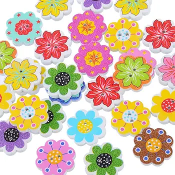 50 Adet DIY Sekizgen Çiçek Çiçek Baskı Düğmeleri Scrapbooking Dikiş Aksesuarları DIY Giyim Dikiş Kumaş Ev Bahçe