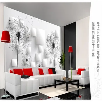 Modern Minimalist Karahindiba 3D Geometrik Arka Plan duvar resmi Duvar Kağıtları Oturma Odası Yatak Odası için Duvar Kağıtları Ev Dekor