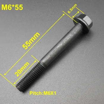 500 Adet M6 altıgen başlı Flanş Vida Çerçeve Cıvata Cıvata Sınıf 10.9 M6X55 Pitch 1mm M6X1 6mm X 55MM uzunluk İplik: 20mm M6 * 55 * AT568