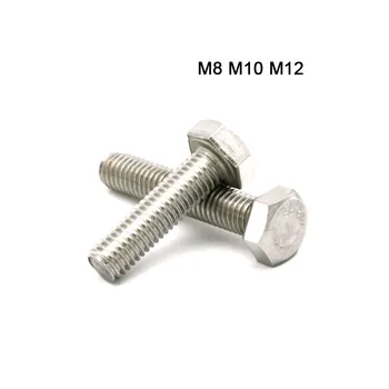 M8 /M10 / M12 Paslanmaz Çelik Altıgen Vidalar Dış Altıgen Cıvata DIN933 Vidalar Elektrikli Makine Ekipmanları Yüksek Kaliteli