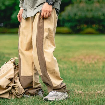 ASHFİRE 21SS kentsel açık moda ekleme ipli pantolon çift kıyafet pantolon Japon tarzı eski okul