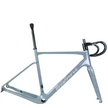 Yeni Gri renk tasarım Disk karbon yol bisiklet iskeleti bicicleta yarış disk bisiklet şasisi 700c çakıl bisiklet iskeleti seti
