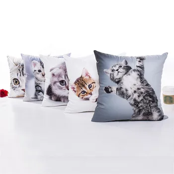 Hayvan Sevimli Kedi Yastık Kılıfı Kapakları Kanada minder örtüsü Yastık Kılıfı Kanepe ev sandalyesi Decoratives Atmak Yastık Kılıfı Pamuk