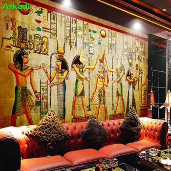 Özel vintage duvar kağıdı 3d avrupa Mısır firavun geleneksel tema duvar oturma odası bar cafe restaurant duvar kağıdı