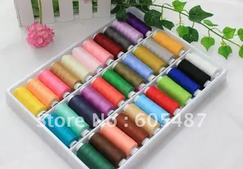 Ücretsiz kargo 33 renkler 40/2 400Y / ADET DIY polyester dikiş ipliği