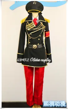 K Projesi Misaki Yata Siyah Kırmızı Askeri Üniforma Cosplay Kostüm X006