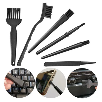 6 in 1 Siyah Küçük Bilgisayar Toz Fırçası Temizleyici Dizüstü USB Ev Temizlik Aracı anti-statik Klavye Temizleme Fırçası Seti