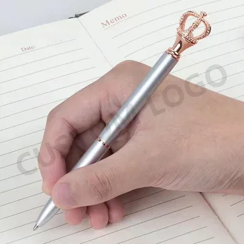 1 Adet Yeni Taç Kalemler Metal Tükenmez Kalemler Ofis Doğum Günü Hediyeleri Tükenmez Kalemler Kazınmış İsim Özel Lazer özel logo Kalem